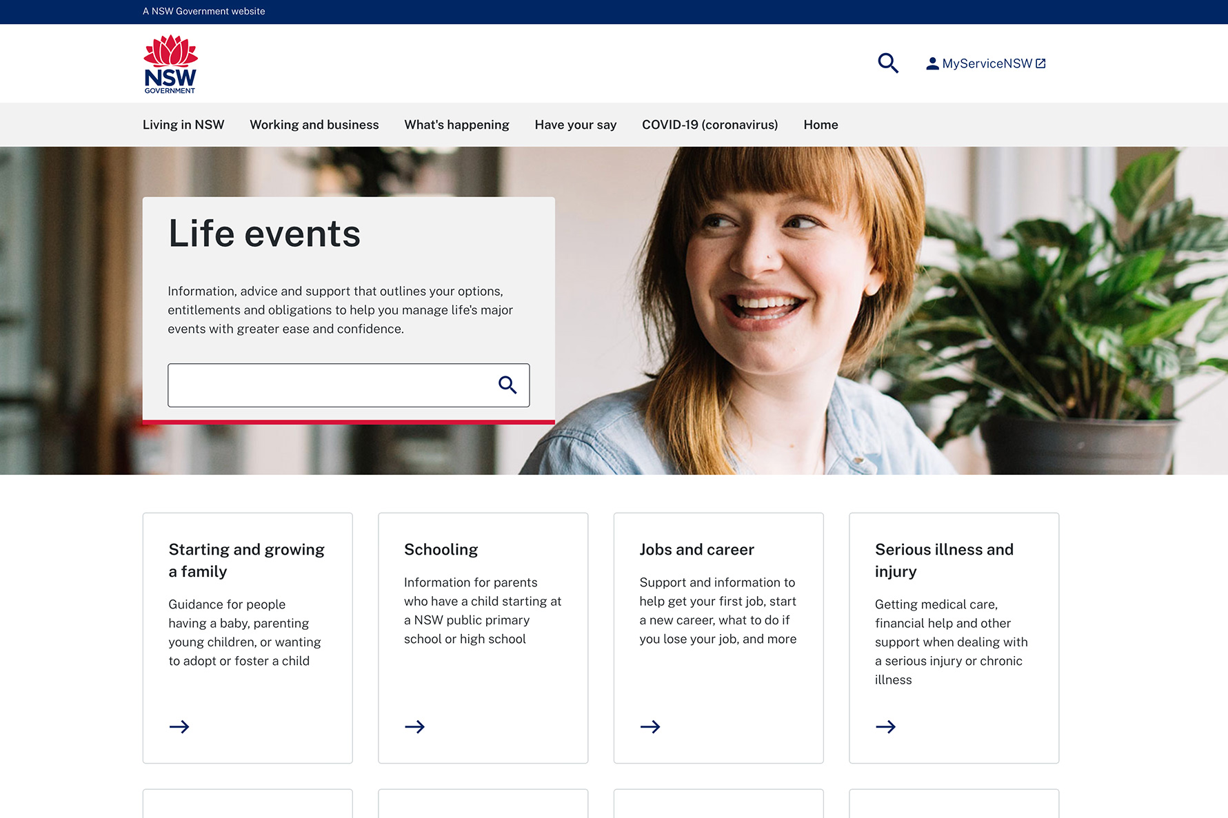 Live Events – Public Information Services interface design