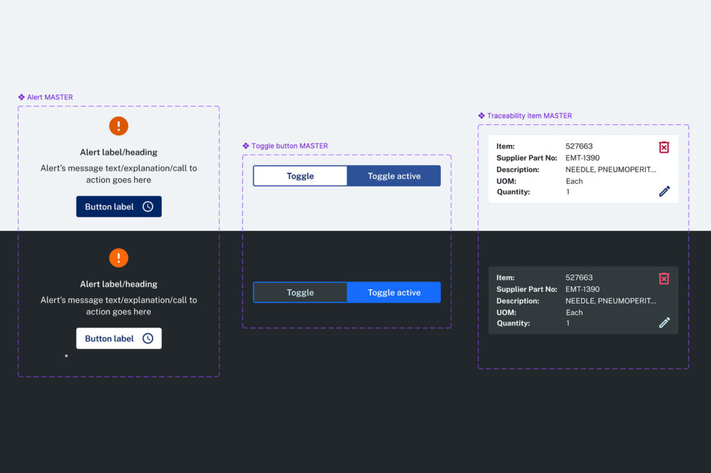 Info and toggle elements