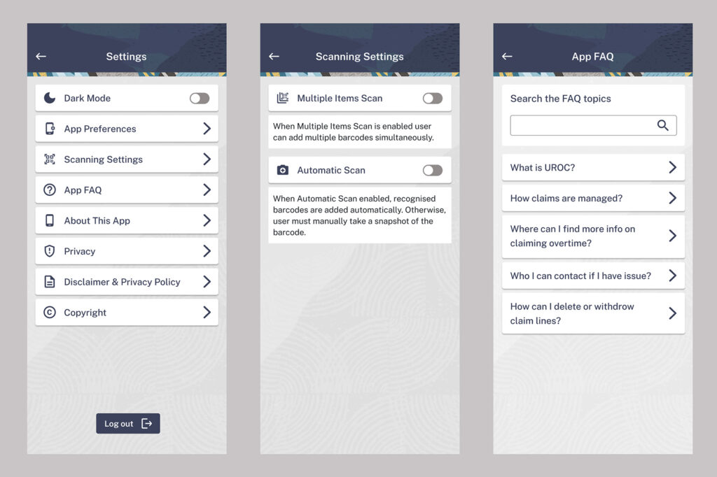 App Settings area